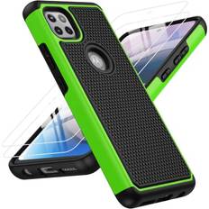 Bumpers for Motorola One 5G Ace One 5G UW Ace Case: Dual Layer Protective Heavy Duty Cell Phone Cover Shockproof Rugged with Non Slip Textured Back Military Protection Bumper 6.7inch Black Green