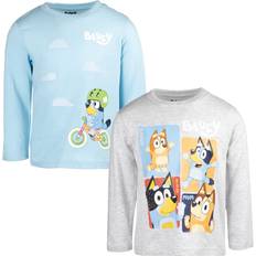 Tops Bluey Bluey Mom Dad Bingo unisex Toddler Boys Pack T-Shirts Blue/Gray 5T