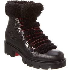 Christian Louboutin Boots Christian Louboutin Edelvizir Leather & Shearling Bootie Black