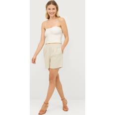 Linne Shorts Vero Moda Hög Shorts Silver lining