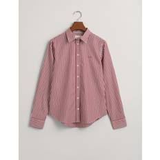 Gant Women Clothing Gant Women Regular Fit Striped Poplin Shirt Red