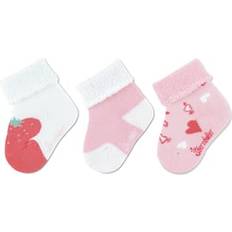 3-6M Chaussettes Sterntaler Baby-Socken 3er-Pack Erdbeer weiß