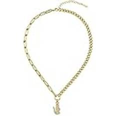 Lacoste Kettingen Lacoste Crocodile Necklace - Gold/Crystals