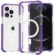 Bumpers HD Accessory MagSafe Compatible Transparent Protective Bumper Case for iPhone 14 Pro Max Purple