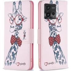 Motorola Moto Edge 50 Ultra Covers med kortholder MAULUND Motorola Moto G72 Læder m. Pung Giraf