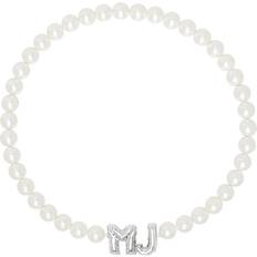 L Necklaces Marc Jacobs The Balloon Pearl Necklace in White/Silver, XS/Small