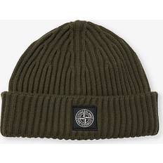 Stone Island Women Accessories Stone Island Virgin wool ribbed beanie green fits all