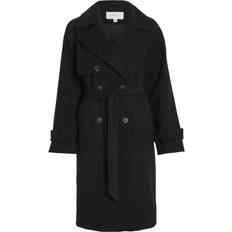 Vila Knytskärp Trenchcoat Svart