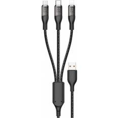 Dudao 3in1 USB/USB-C/microUSB/Lightning 120W Kabel Silver 1m