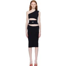 Off-White Midi Dresses Off-White Black Single-Shoulder Midi Dress Black/White IT