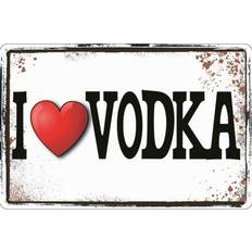 Blechschild 30 x 20 cm I Love Vodka