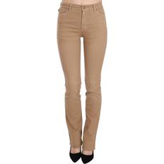 Andet Bukser Just Cavalli Brown Cotton Stretch Mid Waist Skinny Trousers Pants