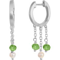 Tienne Hoops Green Silver Sterling