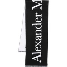 Alexander McQueen Classic Logo Schal Wolle Schwarz black