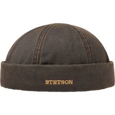Stetson Docker Cap CO/PES Brunt Oilskin Look - Brun