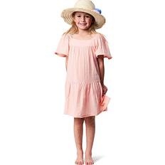 Orange Dresses Snapper Rock Flutter Sleeve Beach Dress - Peach