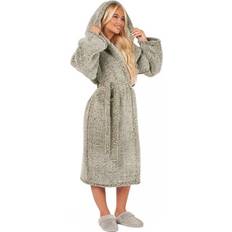 Brentfords Teddy Marl Fleece Adults Dressing Gown Full-Length Robe