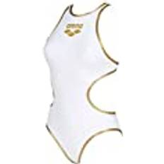 Gold Swimsuits Arena Biglogo One Piece Swimsuit - White/Gold