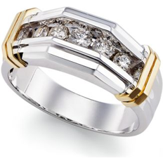 Macy's Men Rings Macy's Diamond Ring 1/2 ct. t.w. in 10k Gold and White Gold White Gold White Gold