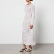 Ritssluiting Jurken Ganni Sequin Long Dress - Mauve Chalk