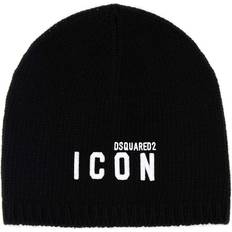 DSquared2 Women Hats DSquared2 Dsquared Woman Black Wool Blend Beanie Hat