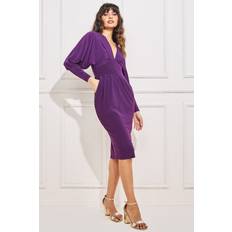 Long Dress - Purple Dresses Goddiva Batwing Sleeve Midi Dress Purple