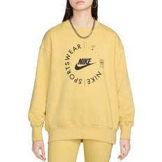 Nike Gold Jumpers Nike Sportswear Womens Oversized Utility Crew Neck Sweatshirt