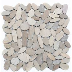 Sten Fliser & Klinker Mosaik-Netzwerk Mosaik Småsten Sand Natur Mix 30,5 x 30,5 cm