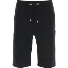 Balmain Men Shorts Balmain Black Flocked Shorts EAB NOIR/BLANC