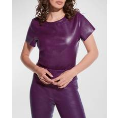 Polyurethane - Women T-shirts New Guard Recycled Leather Tee PLUM WINE