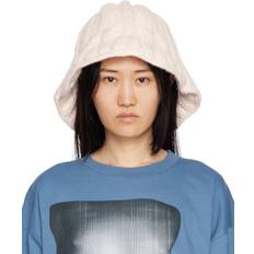 Acrylic Hats MM6 Maison Margiela Off-White Knit Bucket Hat 001F Off White