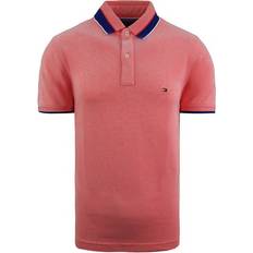 Tommy Hilfiger Orange Polo Shirts Tommy Hilfiger Regular Fit Tipped Slim Polo Shirt Orange Mens Top MWOMWO5124 676 Cotton