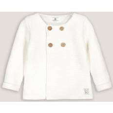 Organic Cardigans Organic Cotton Knitted Cardigan in Garter Stitch, Prem-2 Years Ecru TINY 45CM