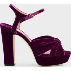 Jimmy Choo Pink Hjemmesko & Sandaler Jimmy Choo Velour Platform Leather Sandaler - Lilla