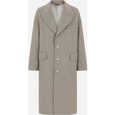 Dolce & Gabbana Grey Outerwear Dolce & Gabbana Deconstructed single-breasted wool coat