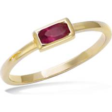 Rubiner Ringar Les Trésors de Lily Gold Plated Ring Sissi Golden Ruby - Gold