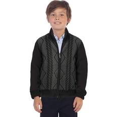 Boys - S Cardigans Children's Clothing Gioberti Gioberti Kids and Boys Full Zip Lightweight Geometric Design Cardigan Sweater, Black