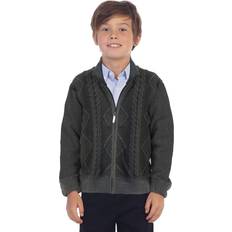 Boys - S Cardigans Children's Clothing Gioberti Gioberti Kids and Boys Full Zip Lightweight Geometric Design Cardigan Sweater, Charcoal