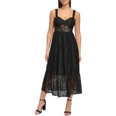 Guess Midi Dresses Guess Women's Lace Trim Midi Black