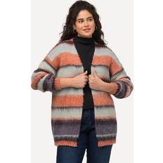 Stripes - Wool Cardigans Ulla Popken Lang strikkejakke, striper rundt, V-hals, fasong