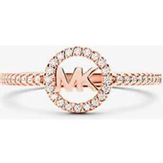 Rhodium Ringen Michael Kors MK Precious Metal Plated Sterling-Silver Logo Ring Rose Gold