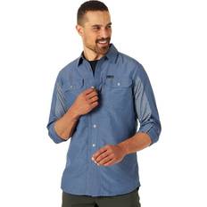 Wrangler ATG Men's Long Sleeve Mixed Material Shirt, Vintage Indigo