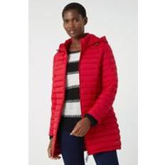 Rojo Abrigos Roman Longline Hooded Padded Coat Red