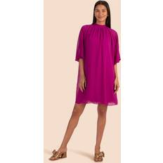 Homme - Rose Robes Trina Turk Damen Mock Neck Overlay Kleid, Festliches Fuchsia, Groß