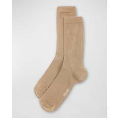 Cashmere Socks Ribbed Cashmere-Blend Crew Socks NUDE