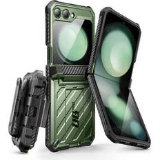 Supcase [Unicorn Beetle Pro] Fodral för Samsung Galaxy Z Flip 5 5G 2023 [Gångjärnsskydd] Robust Skyddsfodral med Två Lager med Hölster och Stöd Grön