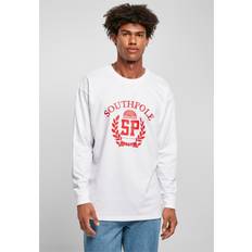 Southpole Men's College Long Sleeve Shirt T, White