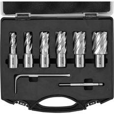 VEVOR Annular Cutter Set HSS Magnetic Drill Bits 6 PCS Weldon Shank 1" Depth