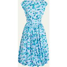 Dresses Marni Floral Print Midi Dress with Balloon Skirt LIGHTBLUE IT 12 US