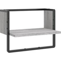 vidaXL grey sonoma, Shelf with Bar Floating